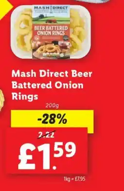 Lidl Mash Direct Beer Battered Onion Rings offer