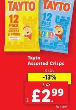 Lidl Tayto Assorted Crisps offer