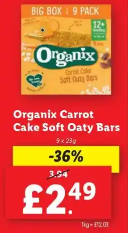 Lidl Organix Carrot Cake Soft Oaty Bars offer
