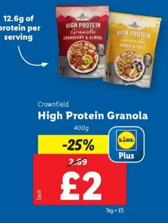 Lidl Crownfield High Protein Granola offer