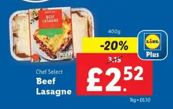 Lidl Chef Select Beef Lasagne offer