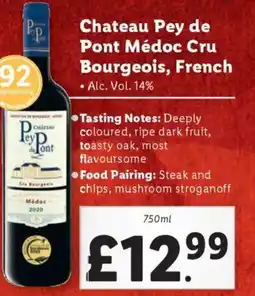 Lidl Chateau Pey de Pont Médoc Cru Bourgeois, French offer