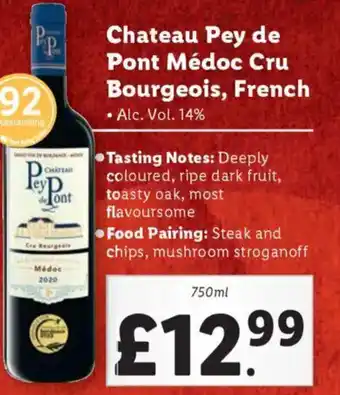 Lidl Chateau Pey de Pont Médoc Cru Bourgeois, French offer