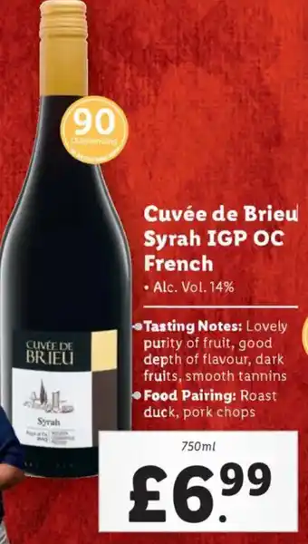Lidl Cuvée de Brieu Syrah IGP OC French offer