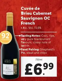 Lidl Cuvée de Brieu Cabernet Sauvignon OC French offer