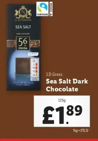 Lidl J.D Gross Sea Salt Dark Chocolate offer
