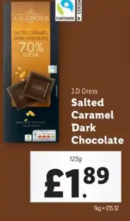 Lidl J.D Gross Salted Caramel Dark Chocolate offer