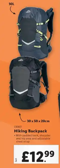 Lidl CRIVIT Hiking Backpack offer