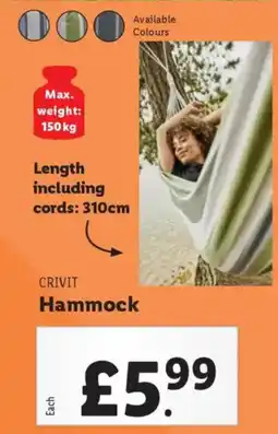 Lidl CRIVIT Hammock offer