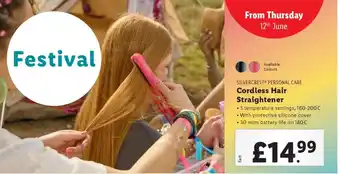 Lidl SILVERCREST® PERSONAL CARE Cordless Hair Straightener offer