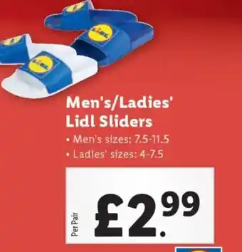 Lidl Men's/Ladies' Lidl Sliders offer