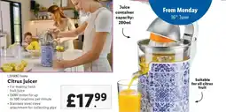 Lidl LIVARNO home Citrus juicer offer