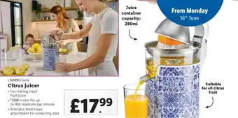 Lidl LIVARNO home Citrus juicer offer