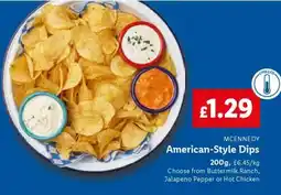 Lidl MCENNEDY American-Style Dips offer