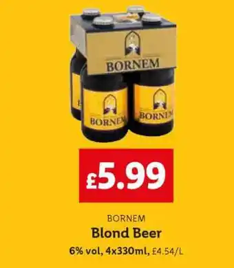 Lidl BORNEM Blond Beer offer