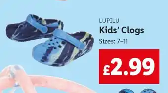 Lidl LUPILU Kids’ Clogs offer