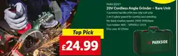Lidl PARKSIDE 20V Cordless Angle Grinder – Bare Unit offer