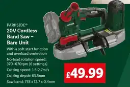 Lidl PARKSIDE 20V Cordless Band Saw – Bare Unit offer
