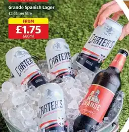 Aldi Grande Spanish Lager offer