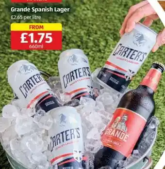 Aldi Grande Spanish Lager offer