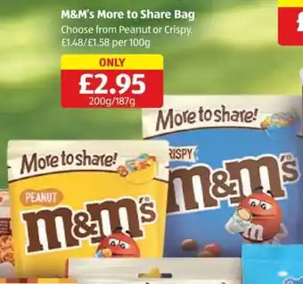 Aldi M&M's More to Share Bag offer