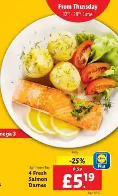 Lidl 4 Fresh Salmon Darnes offer