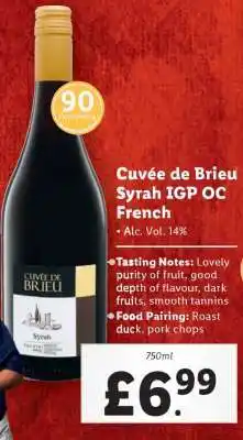 Lidl Cuvée de Brieuc Syrah IGP OC French offer