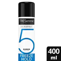 Tesco Tresemme Freeze Hold Hair Spray 400Ml offer