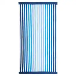 Tesco Tesco Blue Oversized Stripe Beach Towel offer