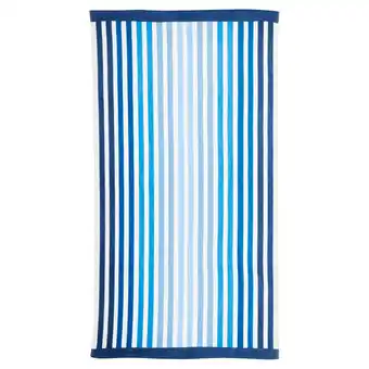 Tesco Tesco Blue Oversized Stripe Beach Towel offer
