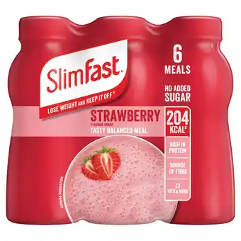 Tesco SlimFast Meal Replacement Shake - Strawberry Multipack 6 x 325ml offer