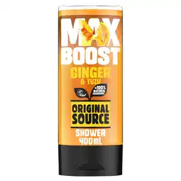 Tesco ORIGINAL SOURCE MAX BOOST GINGER & YUZU SHOWER GEL 400ML offer