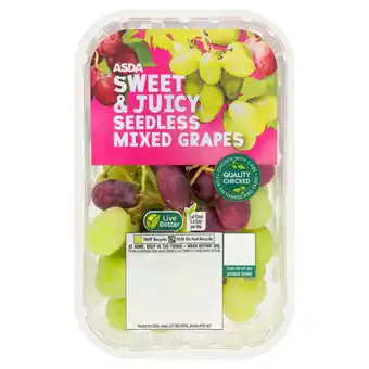 Asda ASDA Sweet & Juicy Seedless Mixed Grapes 500g offer