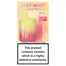 Iceland Lost Mary BM600 Triple Mango Prefilled Pod Kit 20mg offer