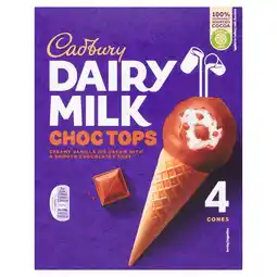 Iceland Cadbury Dairy Milk Choc Tops Cones 4 x 100ml (400ml) offer
