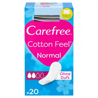 Tesco Carefree Panty Liners Pads Folded Breathable Pack of 20 offer