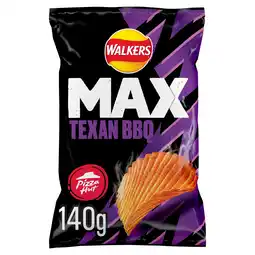 Tesco Walkers Max Pizza Hut Texan Bbq Crisps 140G offer