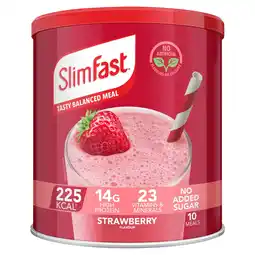 Tesco SlimFast Meal Replacement Shake Powder - Strawberry Flavour 365g offer