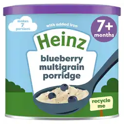 Tesco Heinz Blueberry Multigrain Porridge Baby Food 220g offer