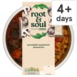 Tesco ROOT & SOUL Portobello Mushroom Shawarma 380G offer