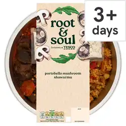 Tesco ROOT & SOUL Portobello Mushroom Shawarma 380G offer