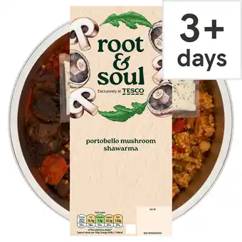 Tesco ROOT & SOUL Portobello Mushroom Shawarma 380G offer