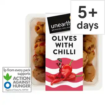 Tesco Unearthed Olives with Chilli 150g offer