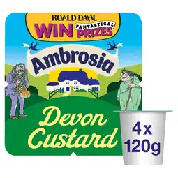 Tesco Ambrosia Ready To Eat Devon Custard 4 X 120G offer