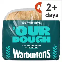 Tesco Warburtons Soft White Bread with Sourdough 400g offer