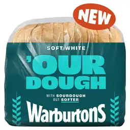 Tesco Warburtons Soft White Bread with Sourdough 400g offer