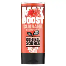 Tesco ORIGINAL SOURCE MAX BOOST GUARANA & GRAPEFRUIT SHOWER GEL 400ML offer