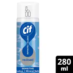 Tesco Cif Infinite Clean All in One: Sensitive Lotus and Mineral Salts Reload 280ml offer