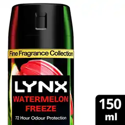 Tesco Lynx Fine Fragrance Collection Deodorant Bodyspray Watermelon Freeze 150ml offer