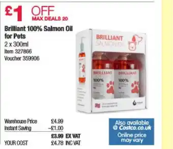Costco Brilliant 100% Salmon Oil For Pets offer